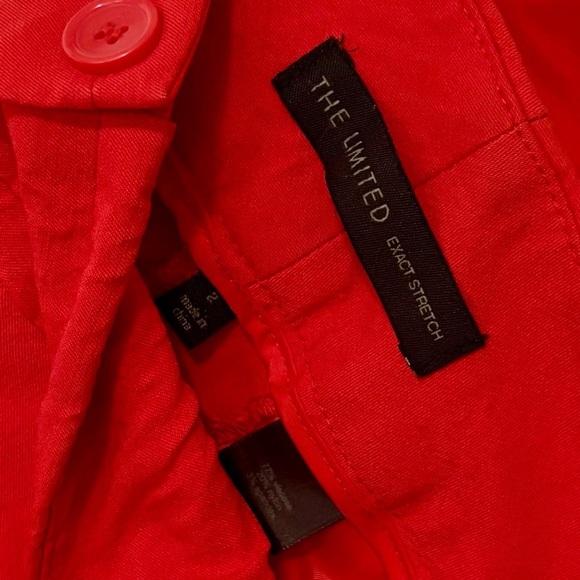 The Limited| Scarlet Red Stretch Trousers Sz 2 - Picture 2 of 4